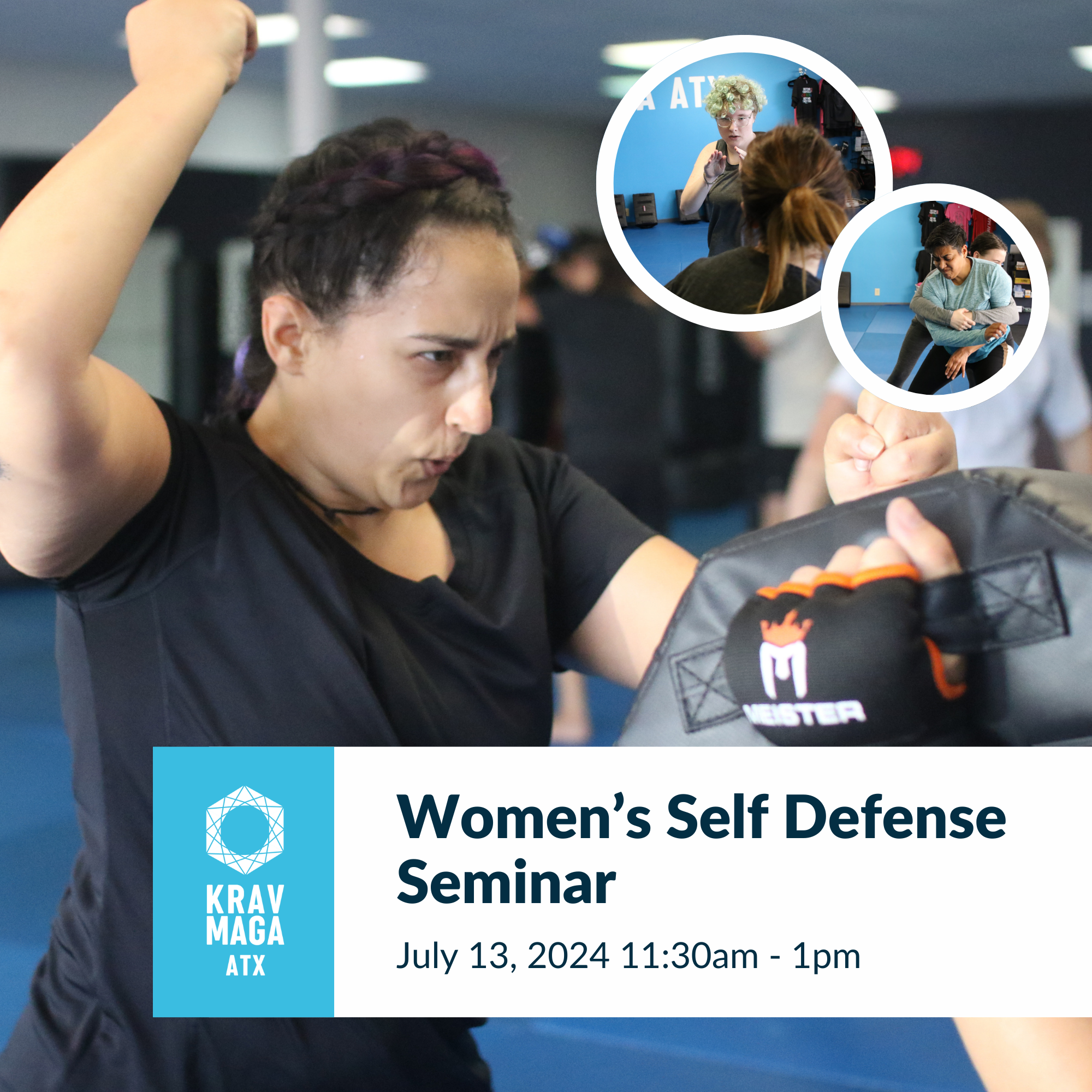 Women's Self Defense Seminar July 13, 2024 11:30am to 1pm