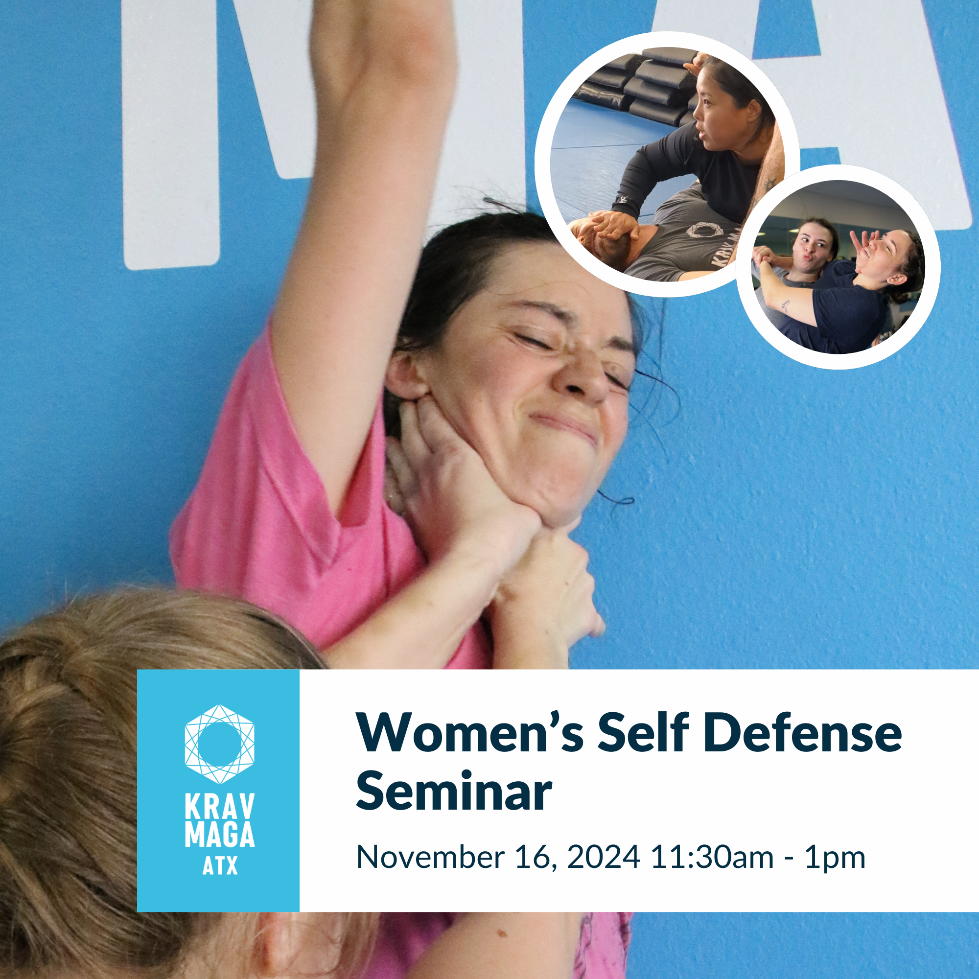 Women's Self Defense Seminar November 16, 2024 11:30-1pm